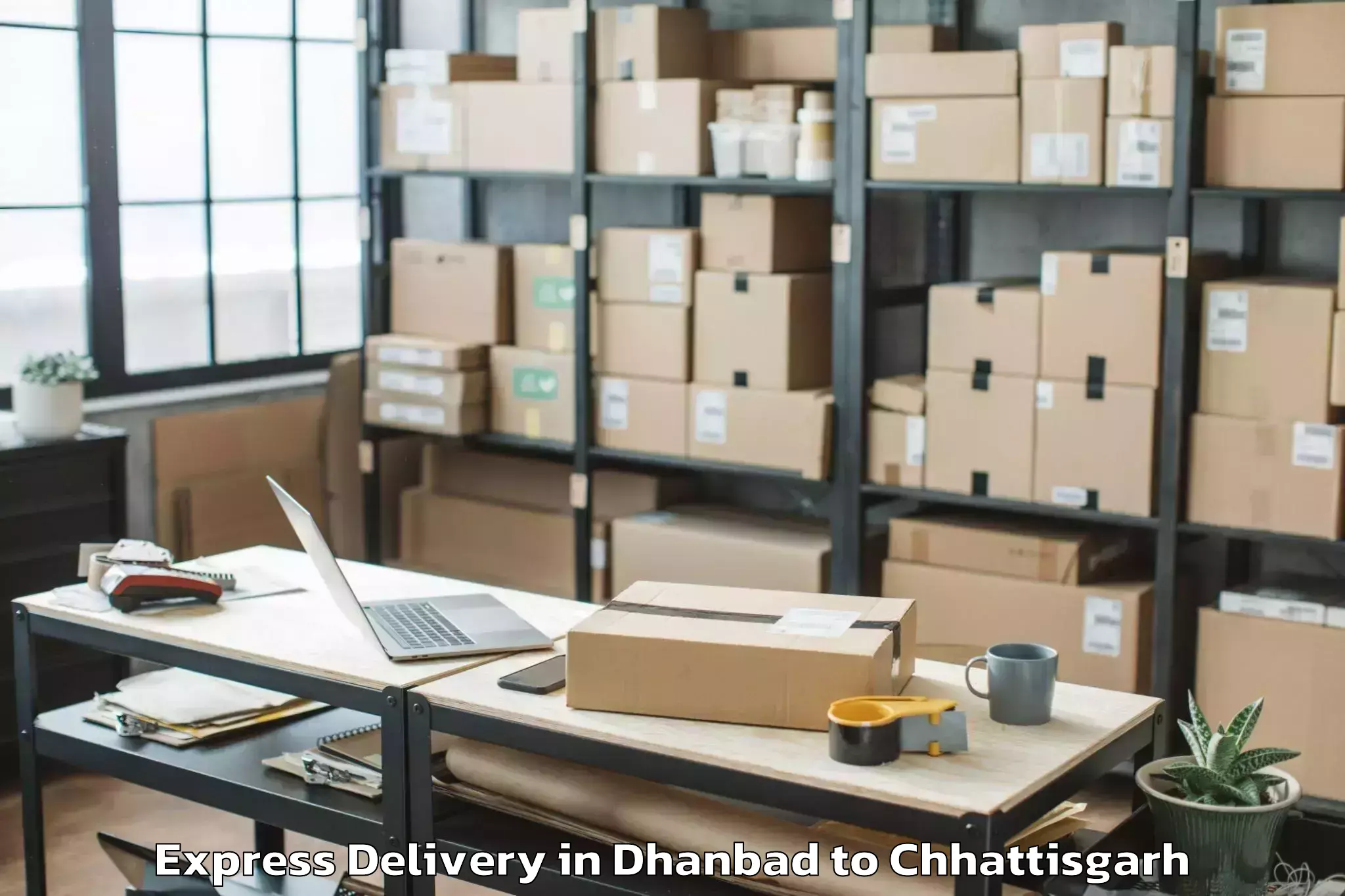 Get Dhanbad to Kharora Express Delivery